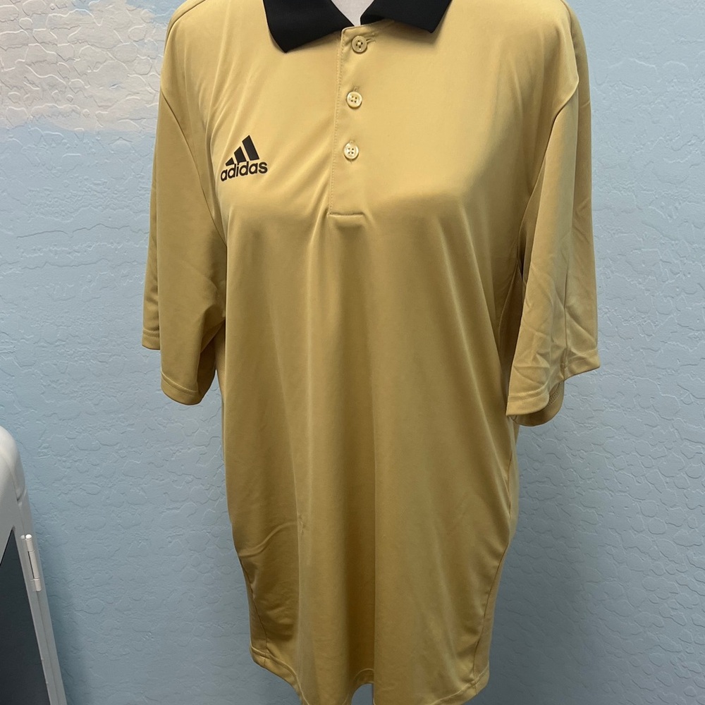 Adidas Men's Polo Shirt in Gold and Black